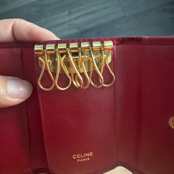 Red Celine Key Holder Wallet for 6 keys - Picture 5 of 7